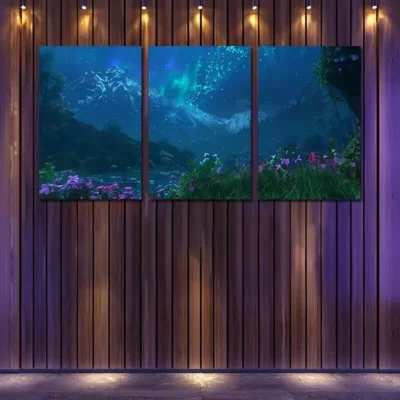 3pcs Northern Lights Canvas Framed 50x70cm- High Quality Print 100% Australian Made Wall Canvas Ready to Hang