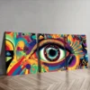 3pcs Featuring Psychedelic Rainbow Eyes Wall Art Set Canvas Framed 50x70cm - High Quality Print 100% Australian Made Wall Canvas Ready to Hang