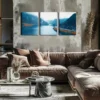 3pcs Great Mountain River Landscape Pictures Wall Art Set Canvas Framed 40x60cm - High Quality Print 100% Australian Made Wall Canvas Ready to Hang - Image 3