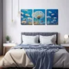 3pcs A Dandelion A World Wall Art Set Canvas Framed 40x60cm - High Quality Print 100% Australian Made Wall Canvas Ready to Hang