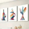 3pcs modern abstract kitchen decoration coffee Wall Art Set Canvas Framed 40x60cm - High Quality Print 100% Australian Made Wall Canvas Ready to Hang - Image 3