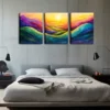 3pcs Abstract Mountain And Sunrise Wall Art Set Canvas Framed 40x60cm - High Quality Print 100% Australian Made Wall Canvas Ready to Hang - Image 2