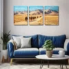 3pcs The Distance Of The Camel Team, Wall Art Set Canvas Framed 40x60cm - High Quality Print 100% Australian Made Wall Canvas Ready to Hang