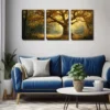 3pcs Magnificent Trees, Romantic Sunshine Wall Art Set Canvas Framed 40x60cm - High Quality Print 100% Australian Made Wall Canvas Ready to Hang - Image 2
