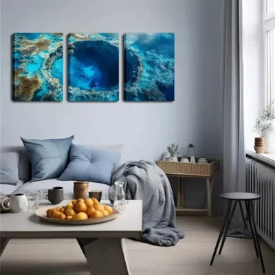 3pcs Serene Blue-Eyed Lake Landscape Wall Art Set Canvas Framed 40x60cm - High Quality Print 100% Australian Made Wall Canvas Ready to Hang