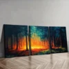 3pcs Vibrant Forest Fire Scenes Wall Art Set Canvas Framed 40x60cm - High Quality Print 100% Australian Made Wall Canvas Ready to Hang