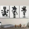 3pcs Many Floating Spheres, TV Shape Wall Art Set Canvas Framed 50x70cm - High Quality Print 100% Australian Made Wall Canvas Ready to Hang - Image 3