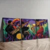 3pcs Asian belly dancers Wall Art Set Canvas Framed 50x70cm - High Quality Print 100% Australian Made Wall Canvas Ready to Hang