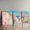 3pcs The cherry blossoms open Wall Art Set Canvas Framed 50x70cm - High Quality Print 100% Australian Made Wall Canvas Ready to Hang