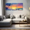 3pcs Coastal Beach Scene Oil Painting Wall Art Set Canvas Framed 40x60cm - High Quality Print 100% Australian Made Wall Canvas Ready to Hang