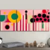 3pcs Line collages Painting Wall Art Set Canvas Framed 50x70cm - High Quality Print 100% Australian Made Wall Canvas Ready to Hang - Image 3
