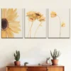 3pcs simple sunflower flower watercolor Paint Wall Art Set Canvas Framed 40x60cm - High Quality Print 100% Australian Made Wall Canvas Ready to Hang - Image 2