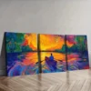 3pcs Abandoned Lake Nature Wall Art Set Canvas Framed 50x70cm - High Quality Print 100% Australian Made Wall Canvas Ready to Hang