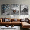3pcs Highland Cow Wall Art Set Canvas Framed 50x70cm - High Quality Print 100% Australian Made Wall Canvas Ready to Hang - Image 2