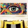 3pcs Featuring Psychedelic Rainbow Eyes Wall Art Set Canvas Framed 50x70cm - High Quality Print 100% Australian Made Wall Canvas Ready to Hang - Image 2