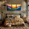 3pcs Abstract Mountain And Sunrise Wall Art Set Canvas Framed 40x60cm - High Quality Print 100% Australian Made Wall Canvas Ready to Hang - Image 3