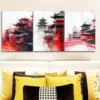 3pcs Chinese architecture Wall Art Set Canvas Framed 40x60cm - High Quality Print 100% Australian Made Wall Canvas Ready to Hang - Image 2