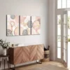 3pcs Pink Abstract Geometric Art Canvas Framed 50x70cm- High Quality Print 100% Australian Made Wall Canvas Ready to Hang - Image 3
