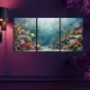 3pcs Vibrant Coral Reef Canvas Framed 50x70cm- High Quality Print 100% Australian Made Wall Canvas Ready to Hang - Image 2