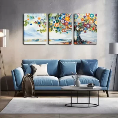 3pcs Abstract Very Dense Tree Wall Art Set Canvas Framed 40x60cm - High Quality Print 100% Australian Made Wall Canvas Ready to Hang