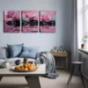 3pcs Water, Pebbles, Orchids Wall Art Set Canvas Framed 40x60cm - High Quality Print 100% Australian Made Wall Canvas Ready to Hang