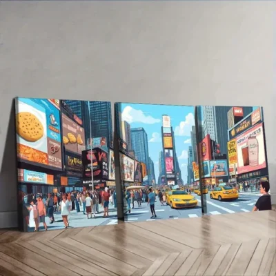 3pcs New York City, Luxurious, Wall Art Canvas Wall Art Set Canvas Framed 50x70cm - High Quality Print 100% Australian Made Wall Canvas Ready to Hang