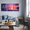 3pcs Triptych with Palm Trees & Ocean View Wall Art Set Canvas Framed 40x60cm - High Quality Print 100% Australian Made Wall Canvas Ready to Hang - Image 2
