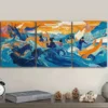 3pcs Messy Ocean Picture Wall Art Canvas Wall Art Set Canvas Framed 50x70cm - High Quality Print 100% Australian Made Wall Canvas Ready to Hang - Image 3