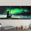 3pcs Vibrant Northern Lights Seascape Wall Art Set Canvas Framed 40x60cm - High Quality Print 100% Australian Made Wall Canvas Ready to Hang - Image 3