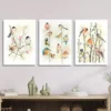 3pcs Vibrant Bird Canvas Art Prints - Watercolor Wall Art Set Canvas Framed 50x70cm - High Quality Print 100% Australian Made Wall Canvas Ready to Hang - Image 2