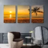3pcs Beach Sunset View Canvas Framed 50x70cm- High Quality Print 100% Australian Made Wall Canvas Ready to Hang - Image 3