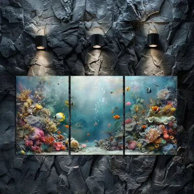 3pcs Vibrant Coral Reef Canvas Framed 50x70cm- High Quality Print 100% Australian Made Wall Canvas Ready to Hang