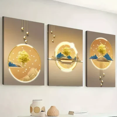 3pcs light luxury Golden abstract animal graphic Wall Art Set Canvas Framed 40x60cm - High Quality Print 100% Australian Made Wall Canvas Ready to Hang