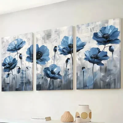 3pcs Modern Botanical Painting Canvas Framed 50x70cm- High Quality Print 100% Australian Made Wall Canvas Ready to Hang
