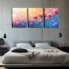 3pcs Oil Painting, Poppies In The Sun, Wall Art Set Canvas Framed 40x60cm - High Quality Print 100% Australian Made Wall Canvas Ready to Hang - Image 2