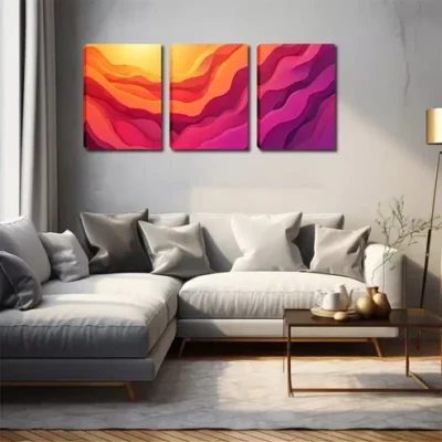 3pcs Abstract Mountain Landscape Wall Art Set Canvas Framed 40x60cm - High Quality Print 100% Australian Made Wall Canvas Ready to Hang