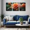 3pcs Elegant And Attractive Roses Wall Art Set Canvas Framed 40x60cm - High Quality Print 100% Australian Made Wall Canvas Ready to Hang