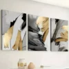 3pcs Featuring Golden Abstract Light Luxury Wall Art Set Canvas Framed 40x60cm - High Quality Print 100% Australian Made Wall Canvas Ready to Hang