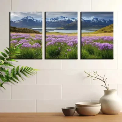 3pcs Mountains And Rivers Canvas Framed 50x70cm- High Quality Print 100% Australian Made Wall Canvas Ready to Hang