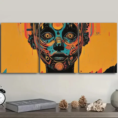 3pcs Cyborg-Inspired Canvas Wall Art Set Canvas Framed 40x60cm – High Quality Print 100% Australian Made Wall Canvas Ready to Hang