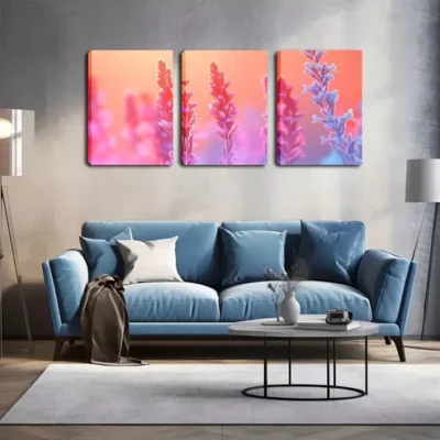 3pcs Decoration, Colorful Flowers Wall Art Set Canvas Framed 40x60cm - High Quality Print 100% Australian Made Wall Canvas Ready to Hang