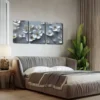 3pcs White, Romantic, Flowers, Exquisite Wall Art Set Canvas Framed 40x60cm - High Quality Print 100% Australian Made Wall Canvas Ready to Hang - Image 2