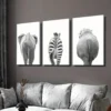 3pcs animal butt art, cartoon animal Wall Art Set Canvas Framed 40x60cm - High Quality Print 100% Australian Made Wall Canvas Ready to Hang - Image 3