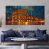 Rome Colosseum Starry Sky 3 Piece Canvas Framed 50x70cm- High Quality Print 100% Australian Made Wall Canvas Ready to Hang