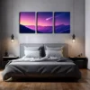 3pcs Purple Sky, Comet, Attractive Artwork Wall Art Set Canvas Framed 40x60cm - High Quality Print 100% Australian Made Wall Canvas Ready to Hang - Image 2