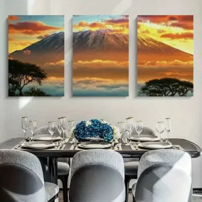 3pcs Sunset & Mountain View Canvas Framed 50x70cm- High Quality Print 100% Australian Made Wall Canvas Ready to Hang