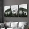 3pcs Snowy Mountain and Forest Wall Art Set Canvas Framed 40x60cm - High Quality Print 100% Australian Made Wall Canvas Ready to Hang - Image 2