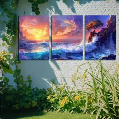 3pcs Chic Sea Themed Canvas Framed 50x70cm- High Quality Print 100% Australian Made Wall Canvas Ready to Hang