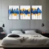 3pcs Vibrant Blue & Golden Tree Design Wall Art Set Canvas Framed 40x60cm - High Quality Print 100% Australian Made Wall Canvas Ready to Hang - Image 3