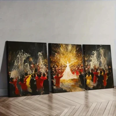 3pcs Depicting an Opera Scene Wall Art Set Canvas Framed 50x70cm - High Quality Print 100% Australian Made Wall Canvas Ready to Hang